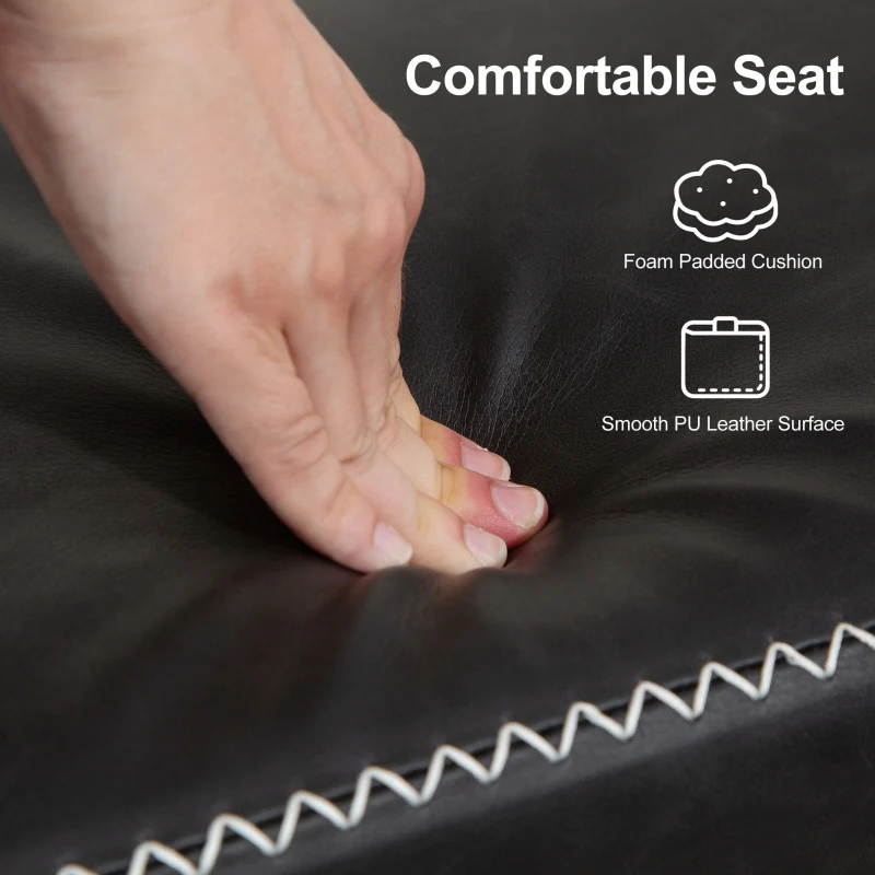 HOMCOM PU Leather Shoe Storage Bench - Charcoal Grey