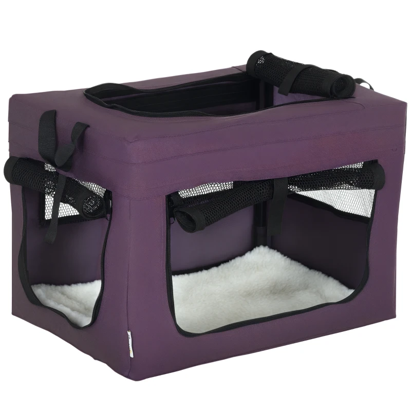 PawHut 48.5cm Pet Carrier, with Cushion, for Miniature Dogs - Purple