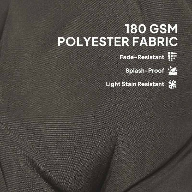 Outsunny Set of Four Padded Garden Seat Cushions - Charcoal Grey