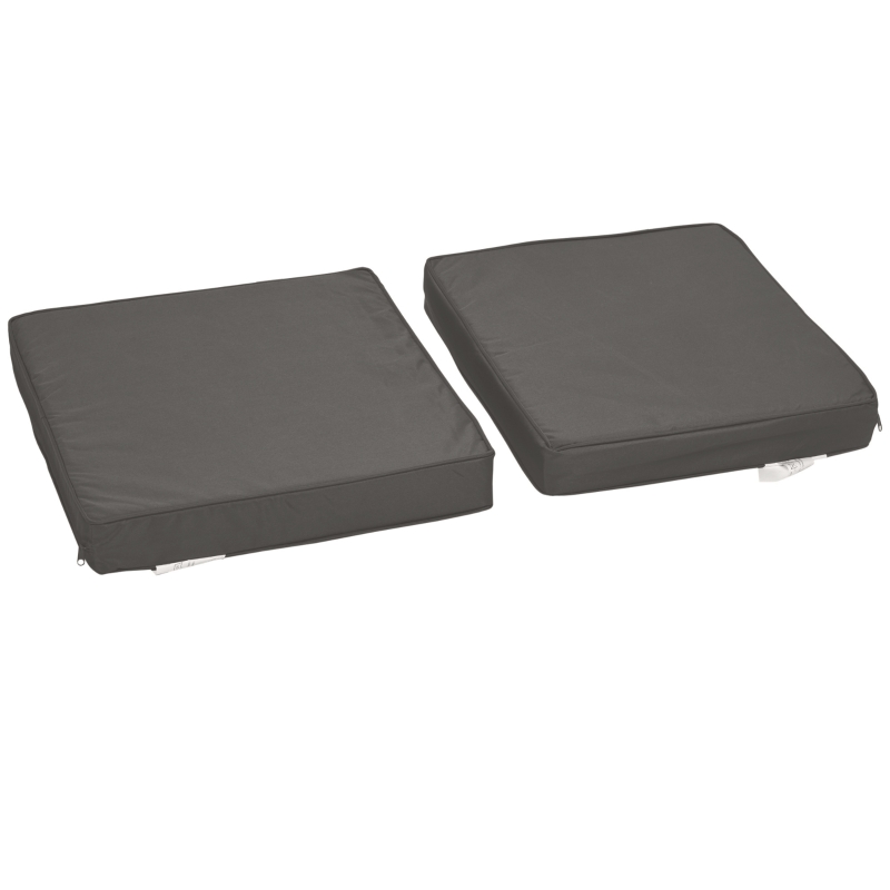 Outsunny Set of 2 Garden Seat and Back Cushion Set - Replacement Cushions for Outdoor Furniture, Including Seat and Back Cushion, Dark Grey
