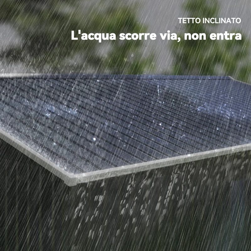 Outsunny Casetta da Giardino con 2 Porte Scorrevoli e 4 Prese d'Aria, in Acciaio, 322x277x192 cm, Grigio