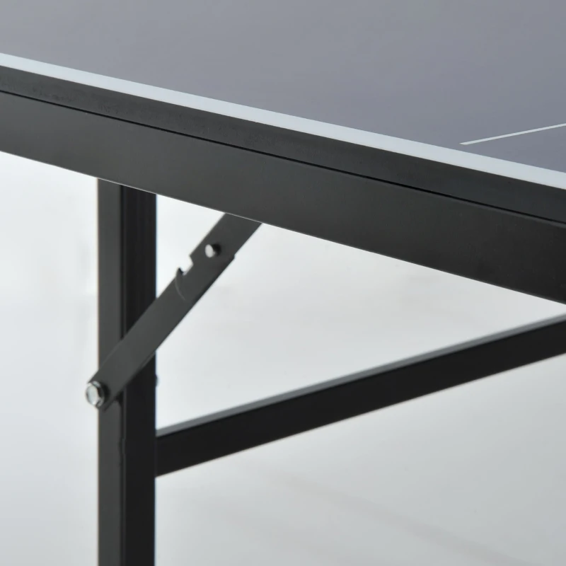 HOMCOM Tavolo da Ping Pong Pieghevole per Interni in MDF e Acciaio, 152.5 x 274 x 76 cm, Blu e Viola