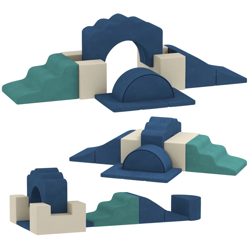 AIYAPLAY 7-teiliges Set Kletterblöcke für Babys & Kleinkinder, weiches Kletterset für den Innenbereich, Stoff, Schaumstoff, Bunt