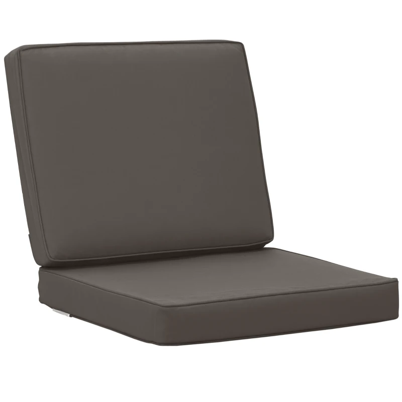 Outsunny Set of 2 Garden Seat and Back Cushion Set - Replacement Cushions for Outdoor Furniture, Including Seat and Back Cushion, Dark Grey