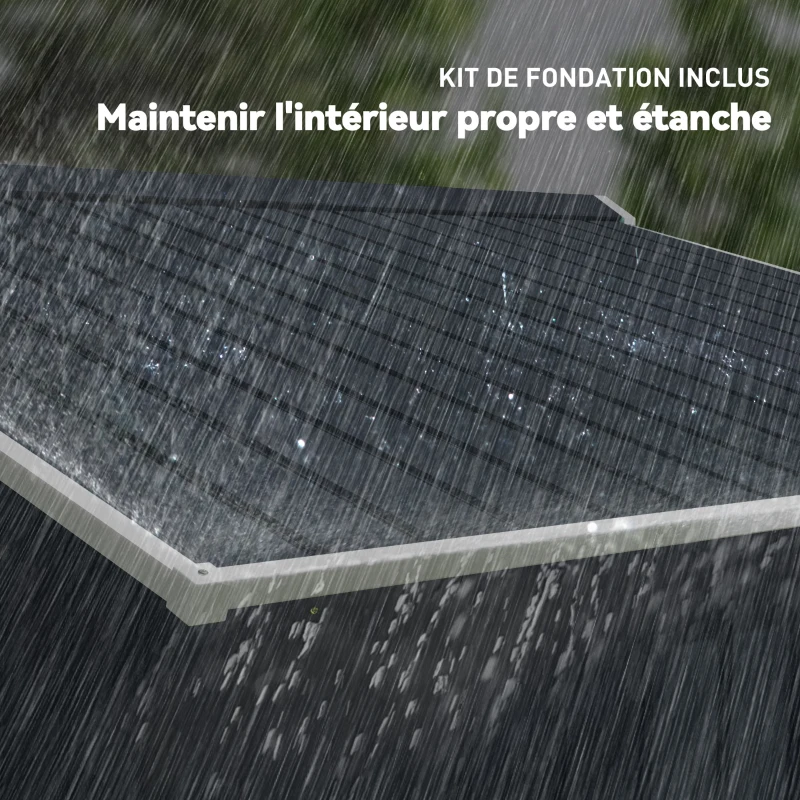 Outsunny Abri de Jardin 4,83 m² Dim. 2,77L x 1,95l x 1,92H m Fondation Incluse Porte coulissante ventilations tôle Acier Gris(m-7)