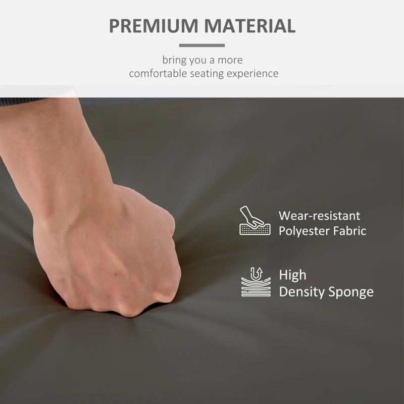 Outsunny Set of 2 Garden Seat and Back Cushion Set - Replacement Cushions for Outdoor Furniture, Including Seat and Back Cushion, Dark Grey