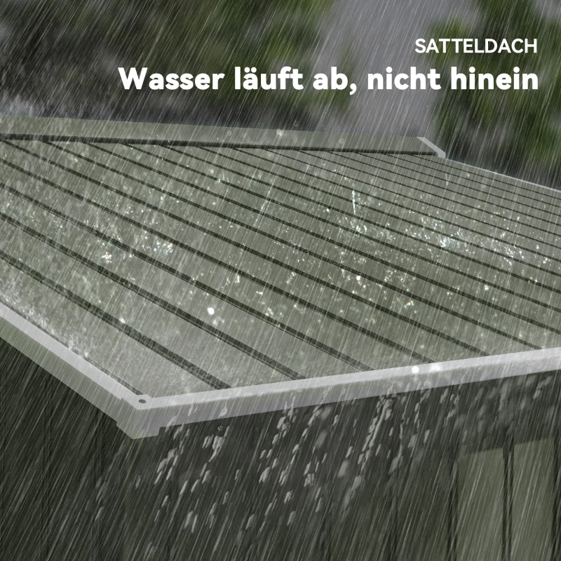 Outsunny Geräteschuppen mit Schiebetüren 2,77 x 1,95 x 1,92cm Metall Hellgrün