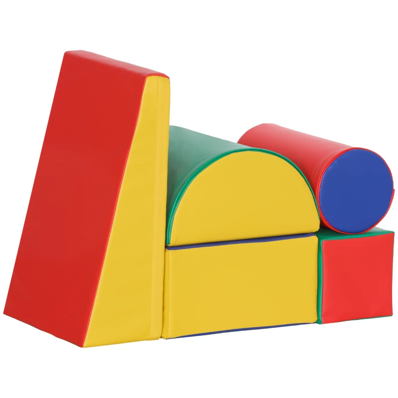 HOMCOM Module motricité bébé 5PCS parcours motricité bébé en mousse EPE pour enfants d'âge préscolaire, multicolore