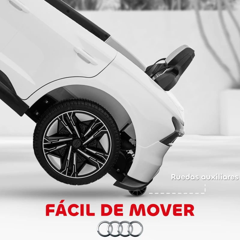 HOMCOM Coche Eléctrico para +3 Años AUDI RS e-tron GT Coche de Batería con Mando a Distancia 103x58x41 cm Blanco