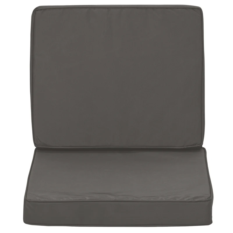 Outsunny Set of 2 Garden Seat and Back Cushion Set - Replacement Cushions for Outdoor Furniture, Including Seat and Back Cushion, Dark Grey