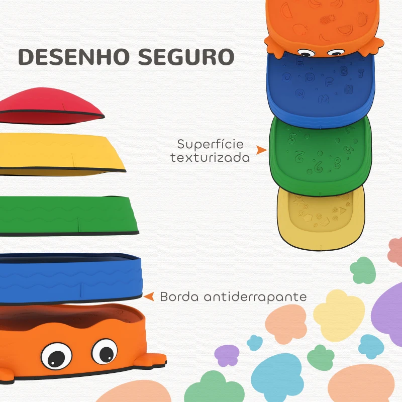 AIYAPLAY Conjunto de Pedras de Equilíbrio Empilháveis para Crianças de 5 Peças com Forma de Rã e Antiderrapantes Multicolor