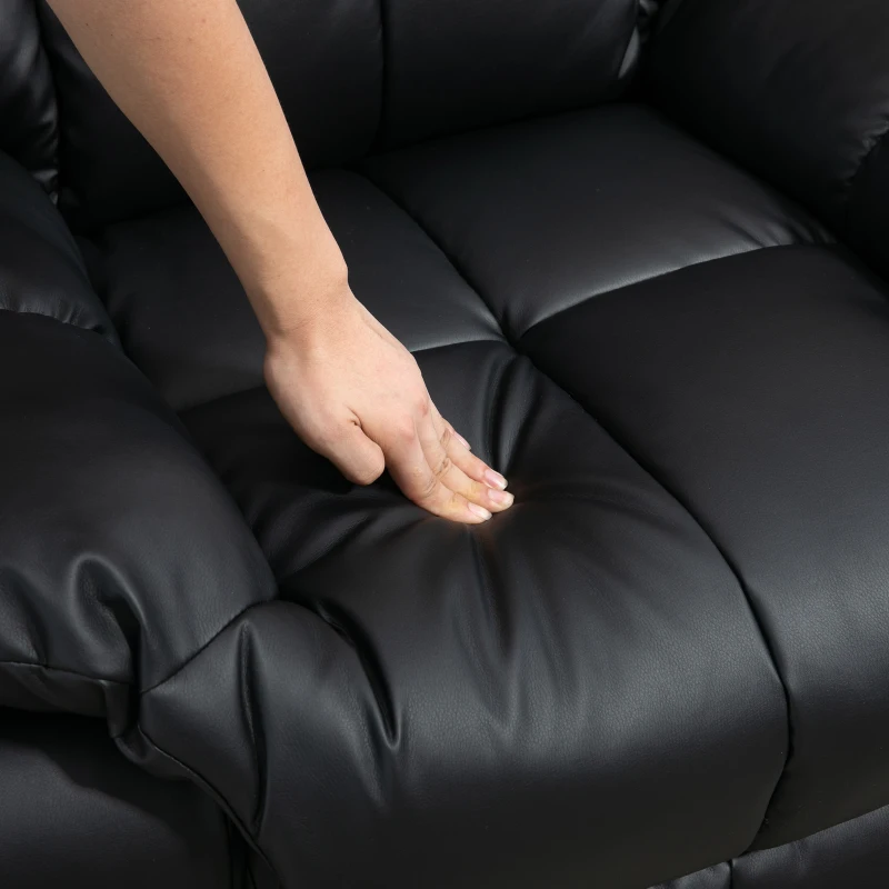 HOMCOM Poltrona de Massagem Poltrona Relax Reclinável com 8 Pontos de Massagem Controlo Remoto Estofada em PU 94x99x99 cm Preto