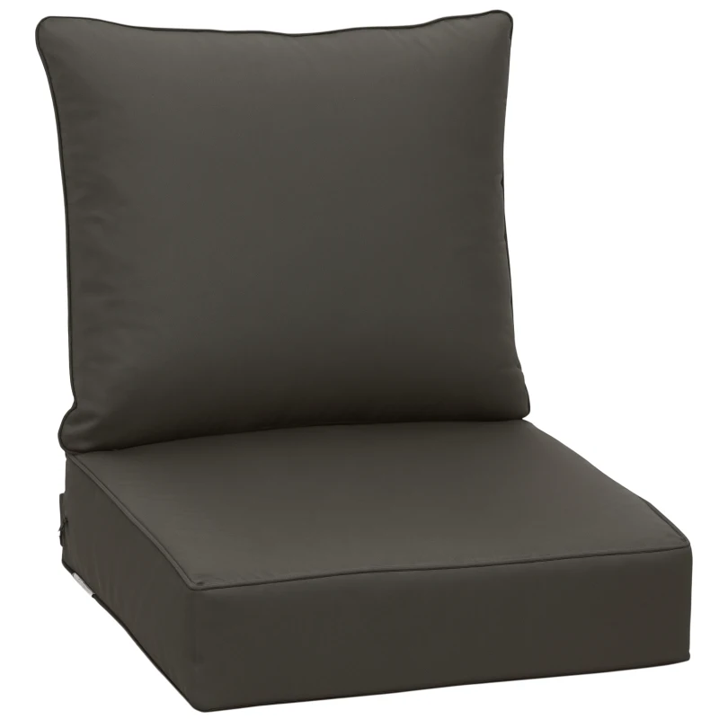 Outsunny Outdoor Seat and Back Cushion Set Patio Deep Seating Chair Replacement Cushion