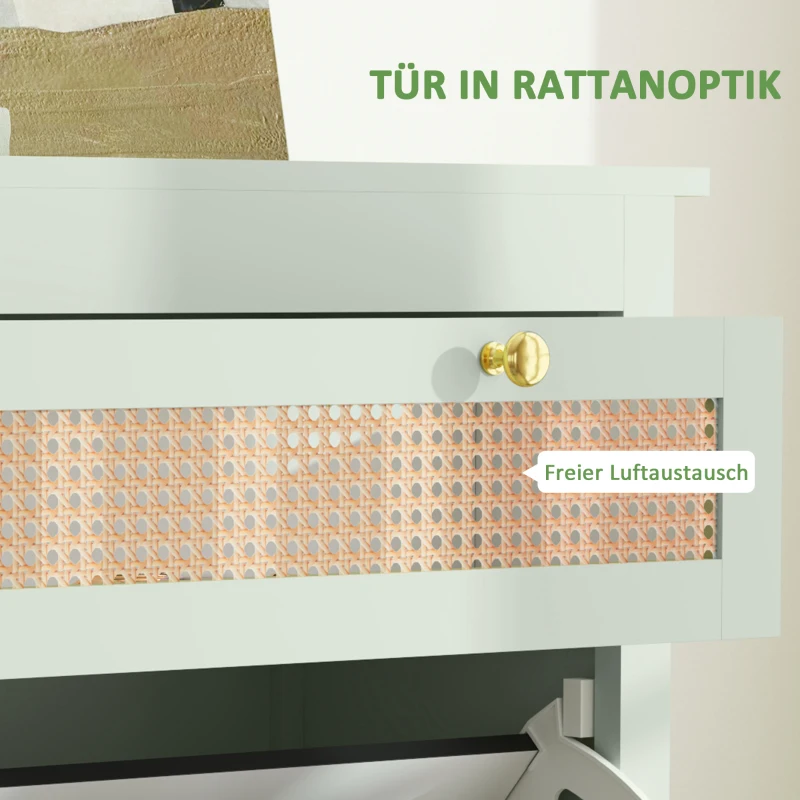 HOMCOM Schuhschrank für 12 Paar Schuhe, mit 1 ausziehbaren Schublade, 2 Flip-Schubladen, Schuhkommode, 88 x 30 x 120 cm, Grün