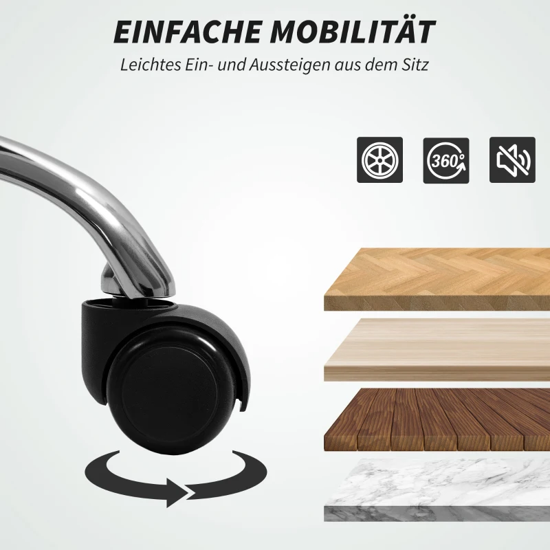 HOMCOM Silla de oficina ergonómica, respaldo reclinable, reposapiés, tela suave, Marrón claro