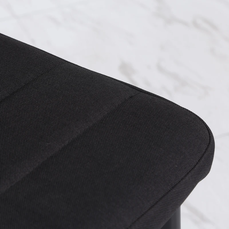 HOMCOM Lot de 4 chaises de salle à manger chaises de cuisine avec dossier haut pieds en métal et tissu en lin 41x50x97cm noir