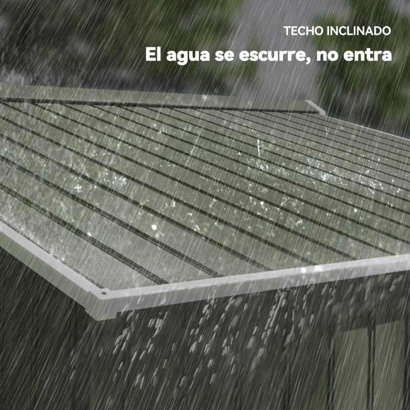 Outsunny Cobertizo de Jardín 4,9 m² 277x195x192 cm con 2 Puertas Corredizas Base Refuerzo (Suelo NO Incluido) Verde Claro