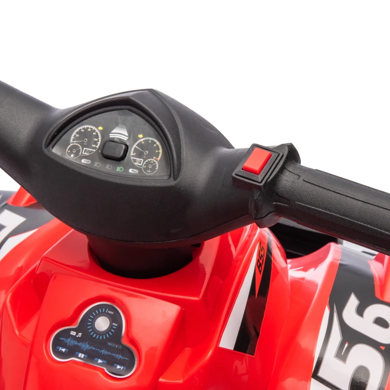 AIYAPLAY Quad électrique enfant vitesse 2,5 km/h, marche avant, fonction musique, pour enfants 2 à 6 ans, rouge(m-9)