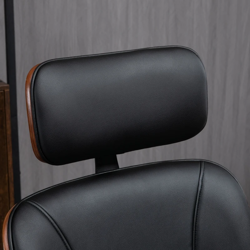 Vinsetto Fauteuil de bureau, chaise de bureau avec appui-tête amovible hauteur réglable et fonction de bascule, 66x65x125cm, noir