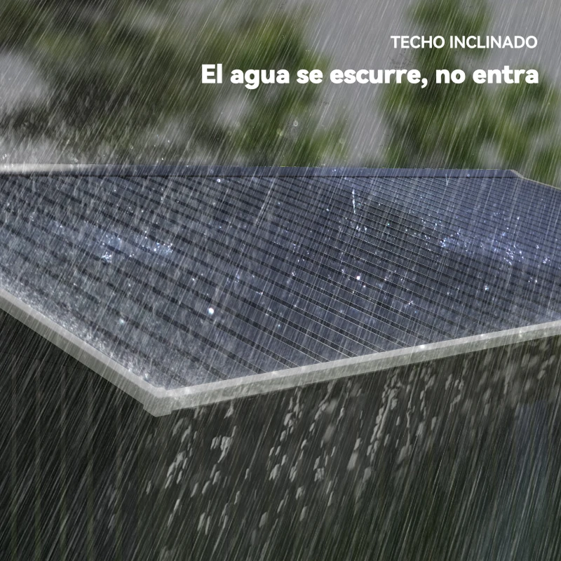 Outsunny Cobertizo de Jardín 8,3 m² 277x322x192 cm con 2 Puertas Corredizas Base Refuerzo (Suelo NO Incluido) Gris