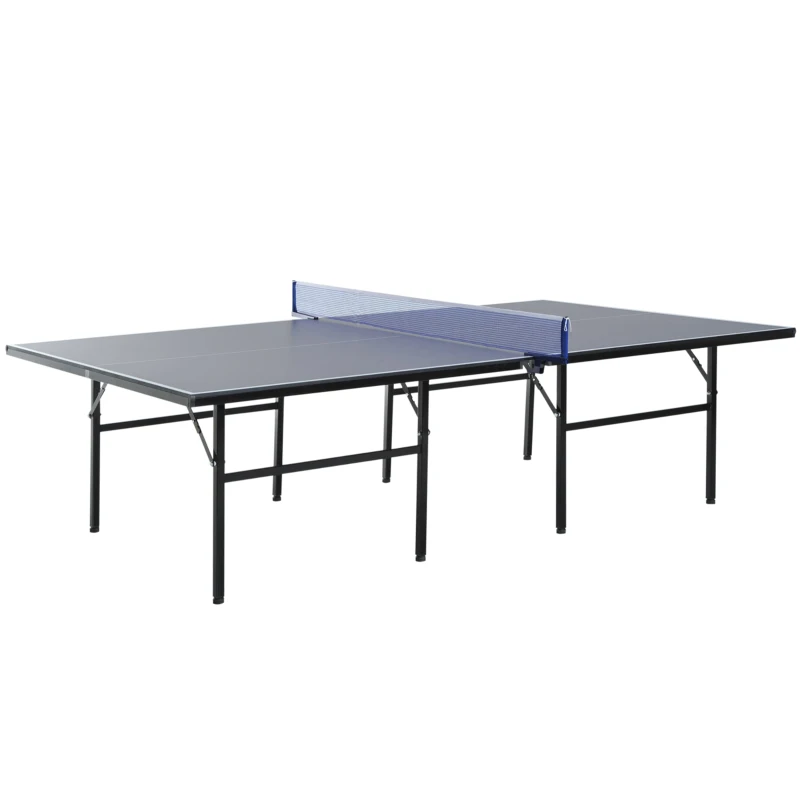 HOMCOM Tavolo da Ping Pong Pieghevole per Interni in MDF e Acciaio, 152.5 x 274 x 76 cm, Blu e Viola