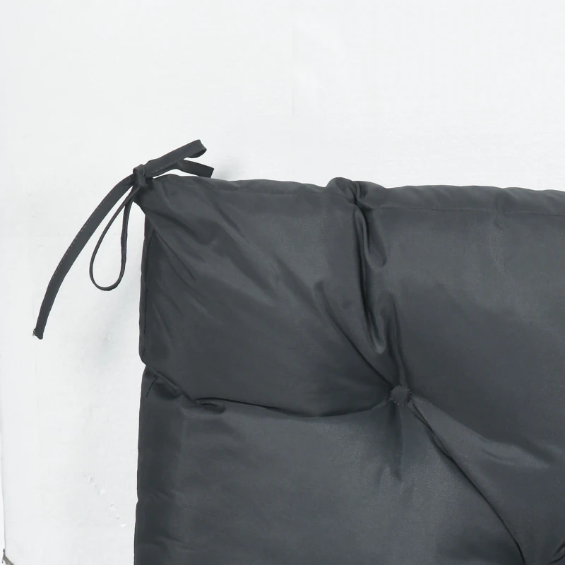 Outsunny 2 Seater Bench Cushion, Garden Chair Cushion with Back and Ties, Indoor and Outdoor Use, 98x100 cm, Dark Grey