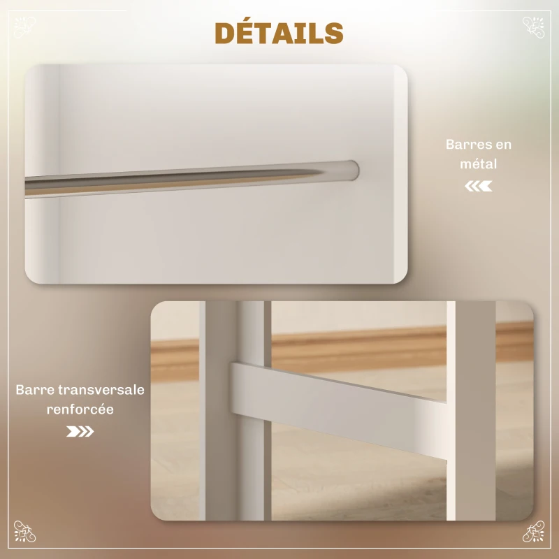 HOMCOM Table de bar table haute de cuisine mange-debout comptoir 112L x 57l x 106H cm - 3 étagères - aspect chêne clair blanc