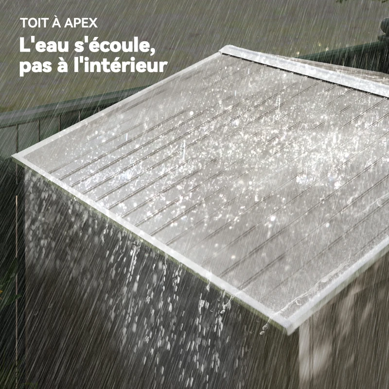 Outsunny Abri de jardin 5,4 m² 2,77 x 1,95 x 1,92 m fondation incluse porte coulissante ventilations tôle acier, marron clair
