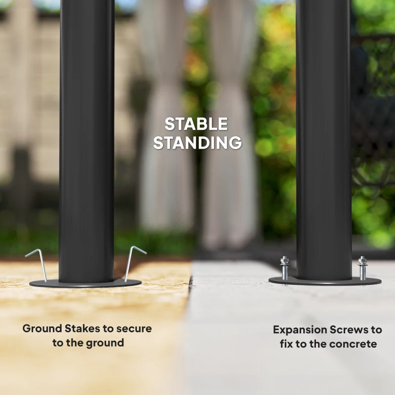 Outsunny 3.6 x 3 (m) Outdoor Polycarbonate Gazebo, Double Roof Hard Top Gazebo with Nettings & Curtains for Garden, Lawn, Patio