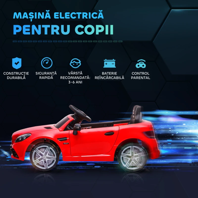 AIYAPLAY Mașină Electrică pentru Copii 3-6 Ani cu 2 Motoare și Telecomandă, 107x62,5x44 cm, Roșu(m-4)