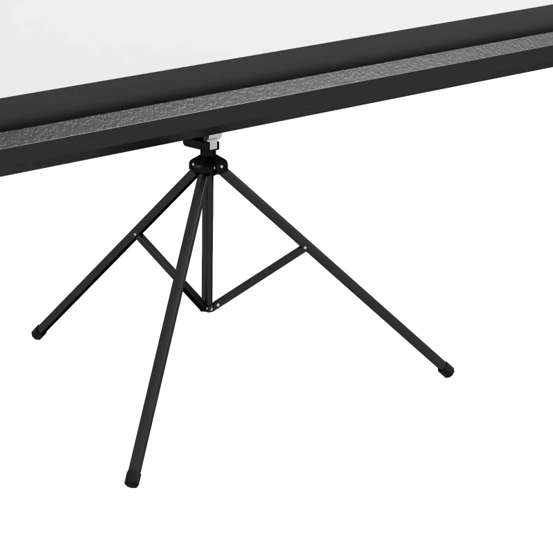 HOMCOM Telo Proiettore Pieghevole da 100" Formato 16:9 con Treppiede Regolabile, 235.8x8x136 cm, Nero