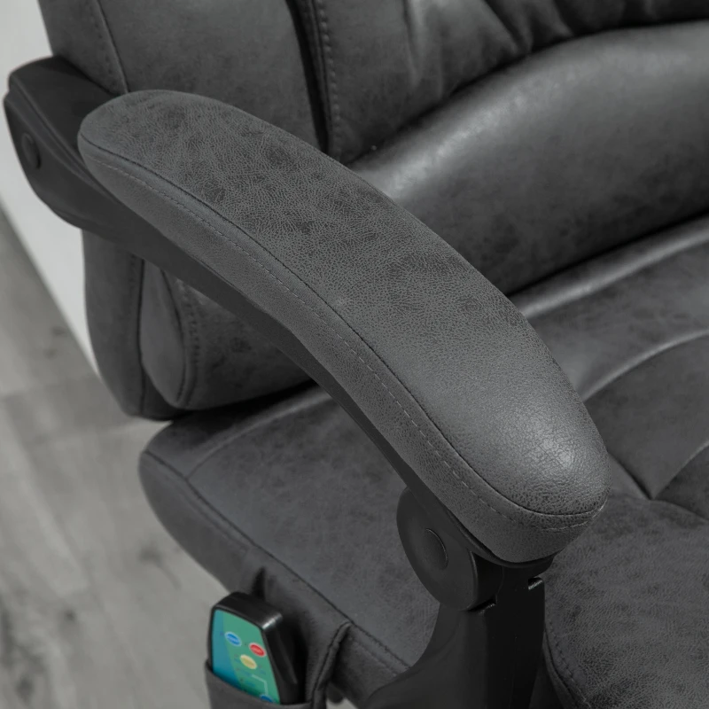 Vinsetto Bureaustoel met Massage, Stoel met Vibratiemassage, 65cm, Grijs(m-13)