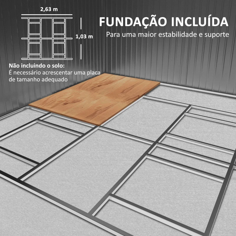Outsunny Abrigo de Jardim Exterior para Armazenamento de Ferramentas com 4 Janelas 12,4 m² 340x386x200 cm Marrom