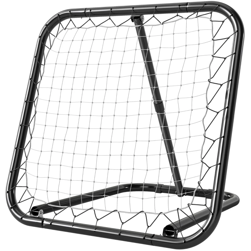 HOMCOM Baseball rebounder kickback goal terugveernet net inklapbaar metaal + PE zwart