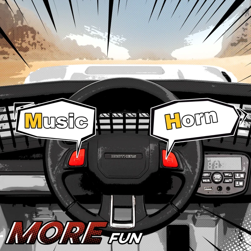 AIYAPLAY 12V Battery Powered Kids Ride-On Car, Electric Truck w/ Spring Suspension, Remote, Music, Horn, Lights, White