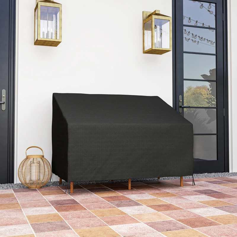 Outsunny Housse de canapé exterieur étanche, housse de banc de jardin 600D tissu oxford, 140 x 84 x 56/94 cm, noir