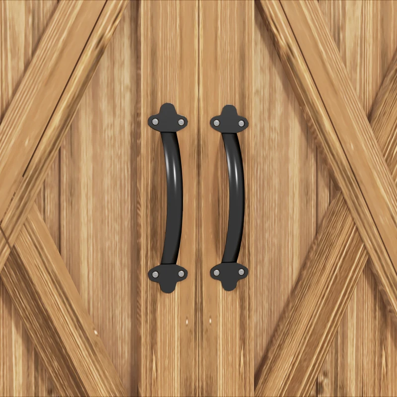 Outsunny Tuinhuisje met dubbele deuren, magneetsluitingen, weerbestendig, natuurlijk hout, 77B x 55D x 72H cm, bruin(m-10)