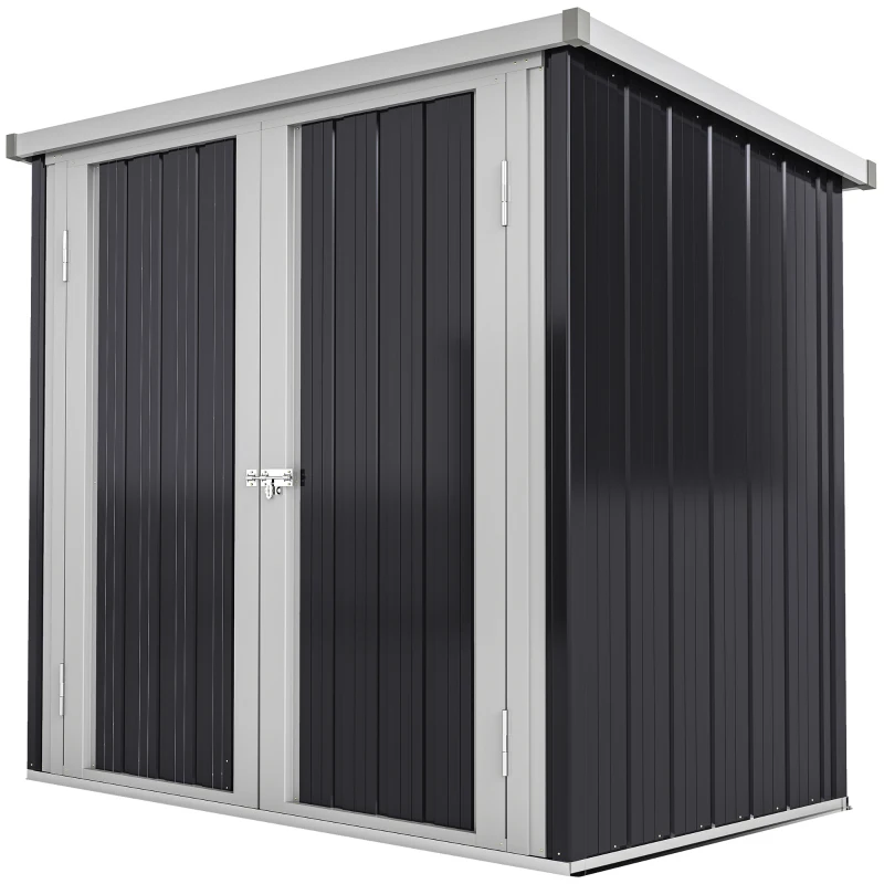 Outsunny Cobertizo de Jardín de Exterior 1,26 m² 147x86x134cm con 2 Puertas y Cerradura para Almacenamiento de Herramientas Negro