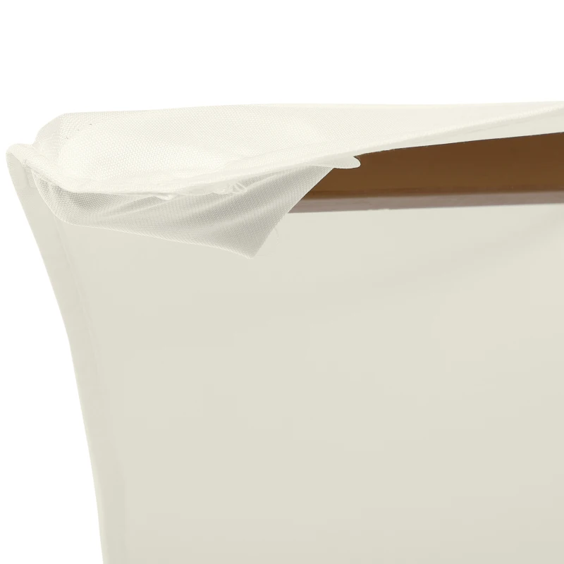 Outsunny Umbrela Rotunda de Gradina pentru exterior din Bambus/Poliester, 2.5x2.3m, Crem/Alb