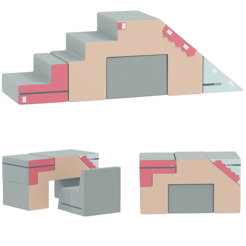 AIYAPLAY Set de 2 bloques de construcción suaves para niños, cuero sintético, espuma, para trepar, construir, jugar, multicolor