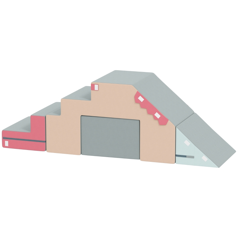 AIYAPLAY 2-teiliges weiches Spielblöcke-Set für Kleinkinder, Kunstleder, Schaumstoff, zum Klettern, Bauen, Spielen, Bunt
