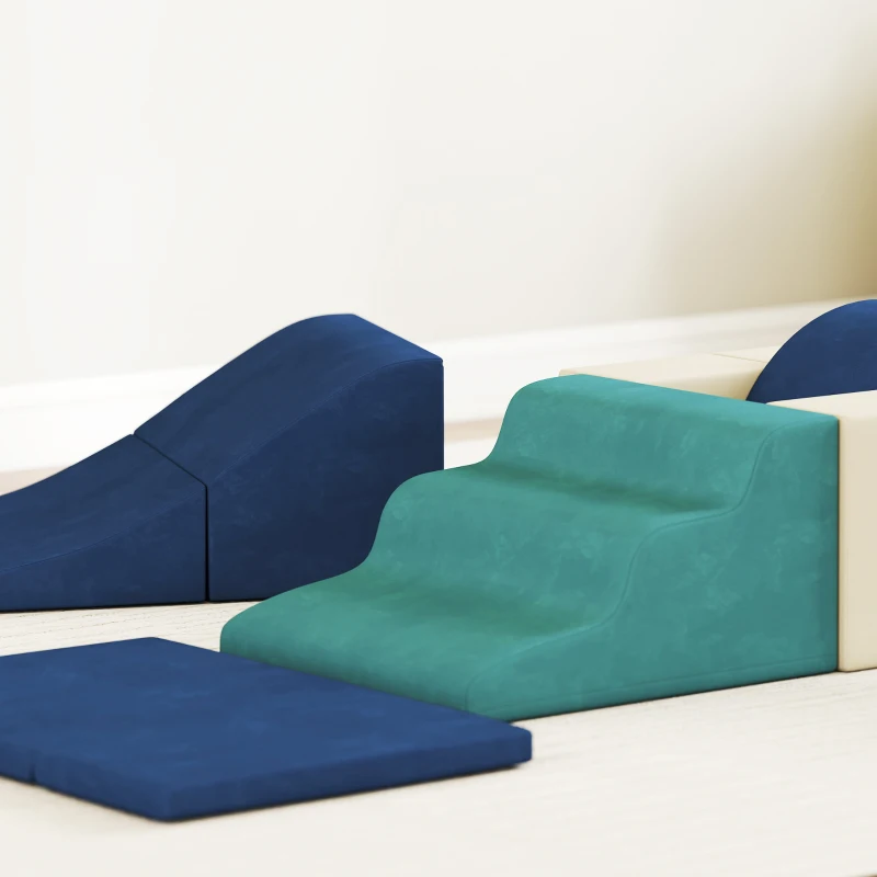 AIYAPLAY 7-teiliges Set Kletterblöcke für Babys & Kleinkinder, weiches Kletterset für den Innenbereich, Stoff, Schaumstoff, Bunt(m-9)