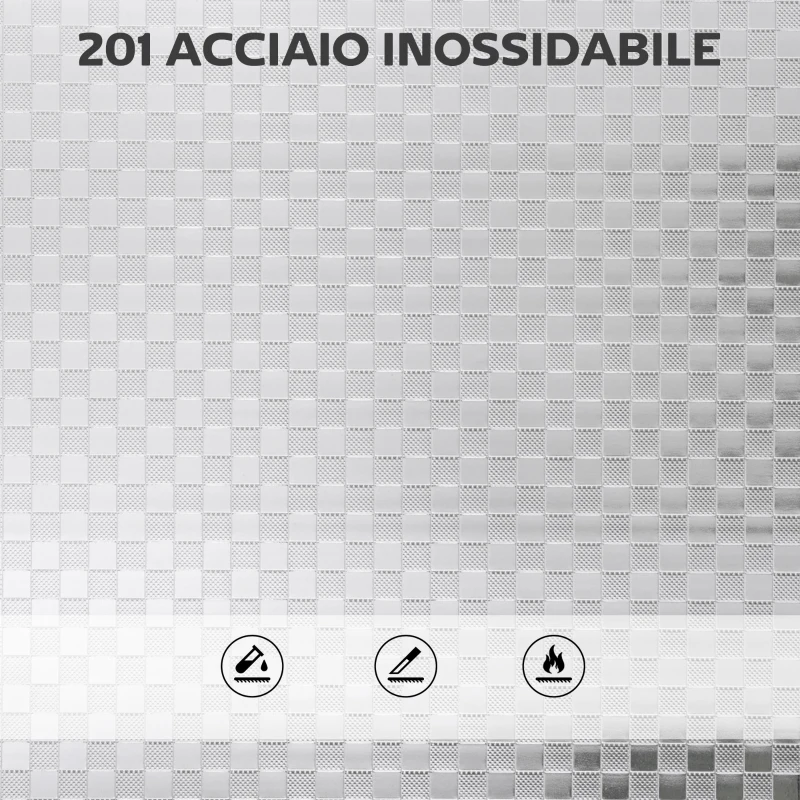 HOMCOM Carrello Multiuso a 4 Livelli con 2 Ripiani Regolabili e Bordi Rialzati, in Acciaio Inox, 60x35x100 cm