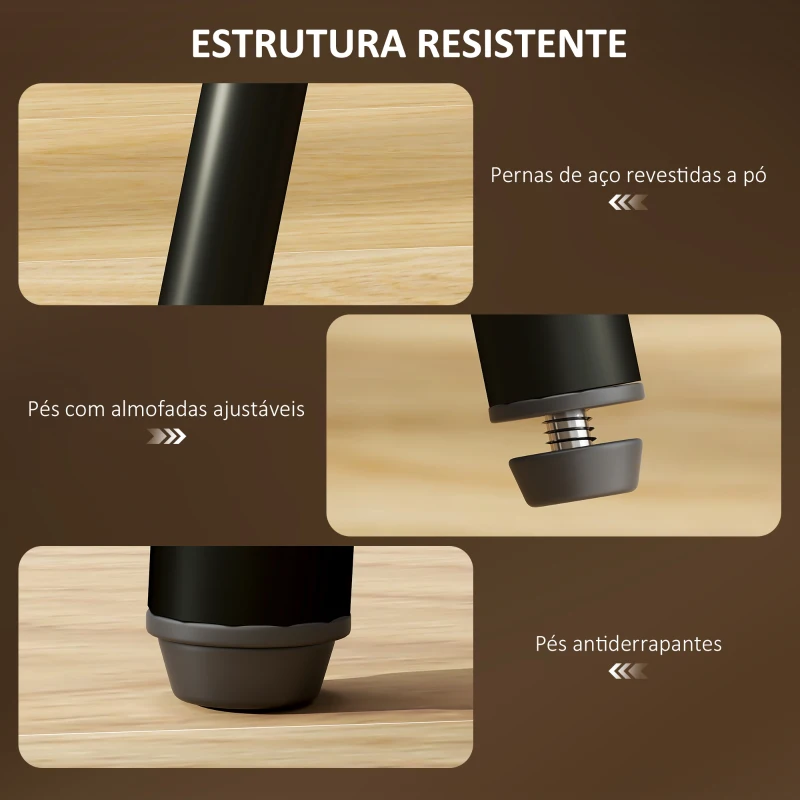 HOMCOM Conjunto de 2 Bancos de Bar Bancos Altos de Cozinha com Encosto em Vime Assento em PU Estrutura de Aço 45x50x97 cm Marrom