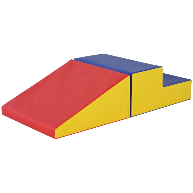 HOMCOM Babymotorikparcours Kletter-Spielzeug modulare 2 riesige Schaumstoffblöcke 50 x 50 x 25 cm Multicolor