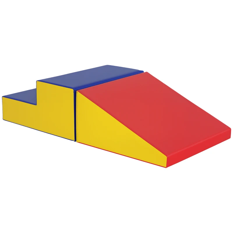 HOMCOM Set 7 Blocchi di Costruzioni Morbide per Bambini in schiuma, 50x50x25 cm, Multicolore