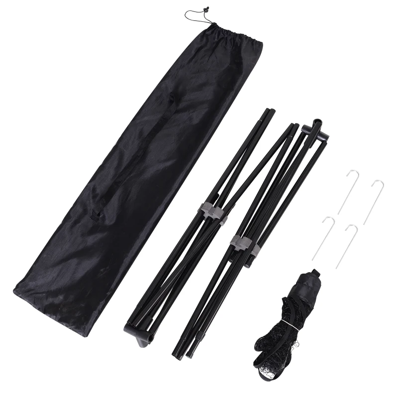 Homcom Filet de Badminton/loisirs 4 m - hauteur réglable 1,58 m max. - filet portable avec support pieds et piquets - sac de transport inclus