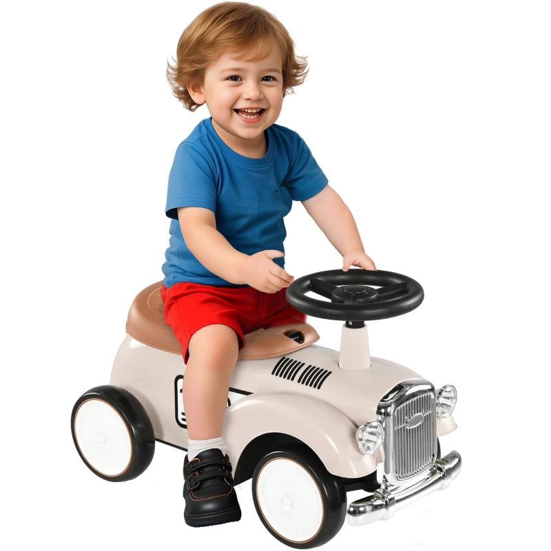 AIYAPLAY Macchina per Bambini 12-36 mesi con Clacson e Vano Portaoggetti a Scomparsa, in PP e Metallo, 58x27x35 cm