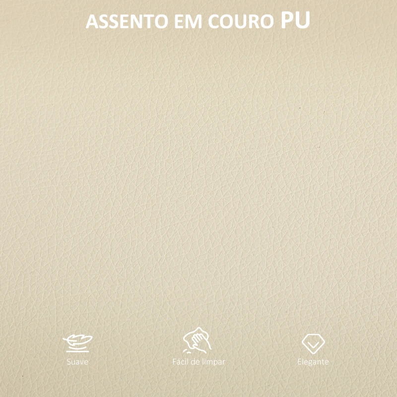 HOMCOM Conjunto de 2 Bancos de Bar Bancos Altos de Cozinha com Encosto em Vime Assento em PU Estrutura de Aço 45x50x97 cm Creme