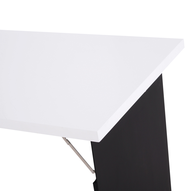 HOMCOM Mesa de Pared Plegable con Pizarra y Estantes Espaciosos Fácil Montaje Escritorio Auxiliar de Pared 60x94,5x147 cm Blanco
